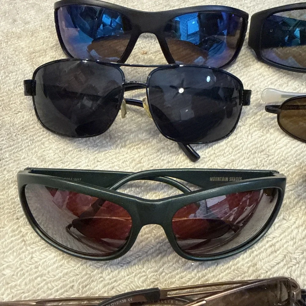 Lot of 10 Men's Designer Sunglasses /Fishing Wrap & Aviators,PerryEllis,Madden+